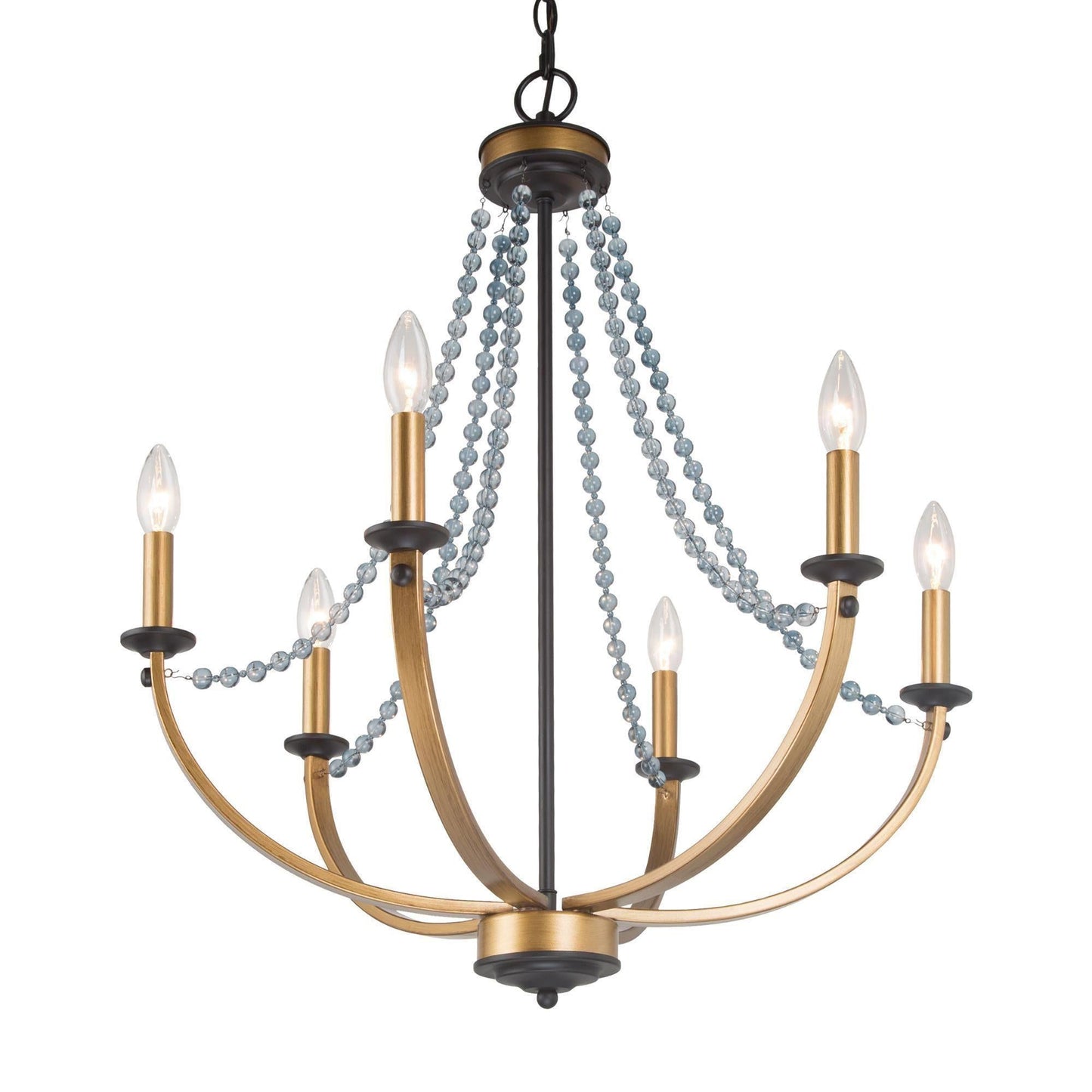 Enjinqu 6-Light Medium Black Crystal Chandelier