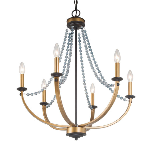 Enjinqu 6-Light Medium Black Crystal Chandelier