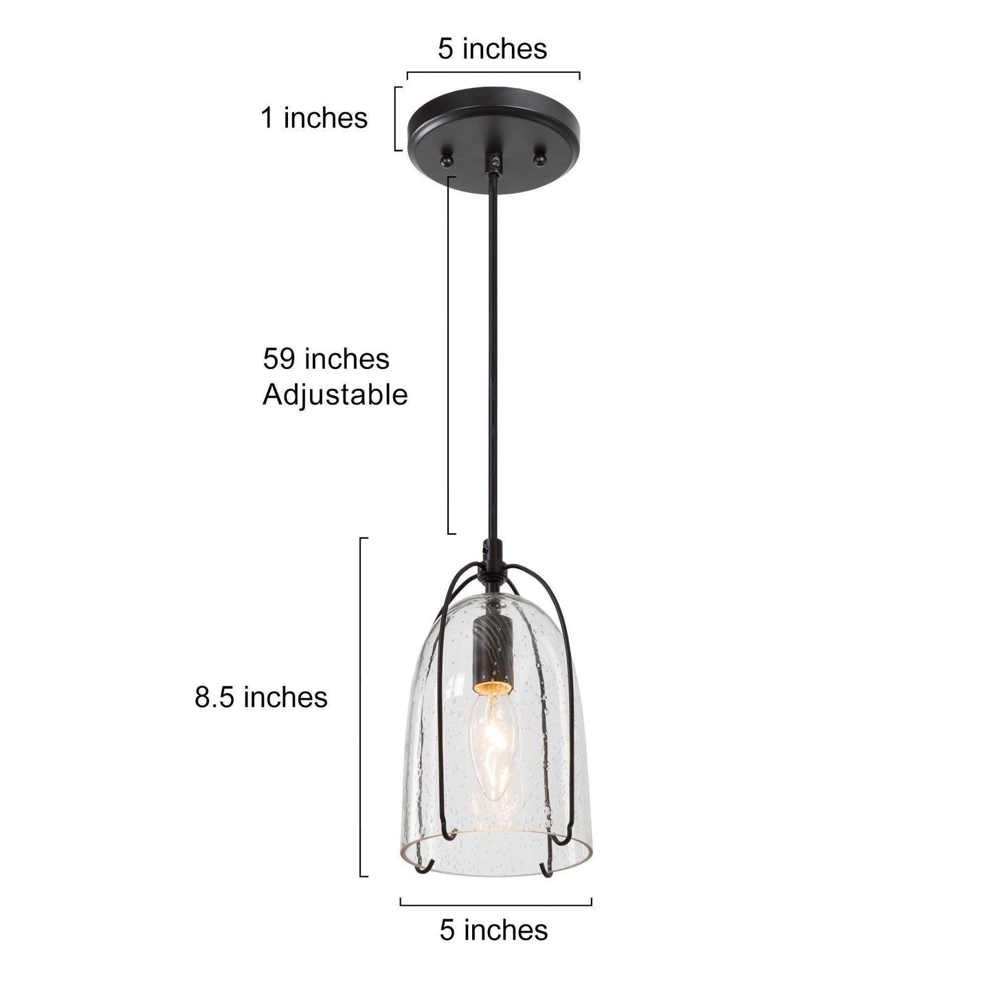 Eritrichium 1-Light Mini Black Modern Pendant Light Fixtures