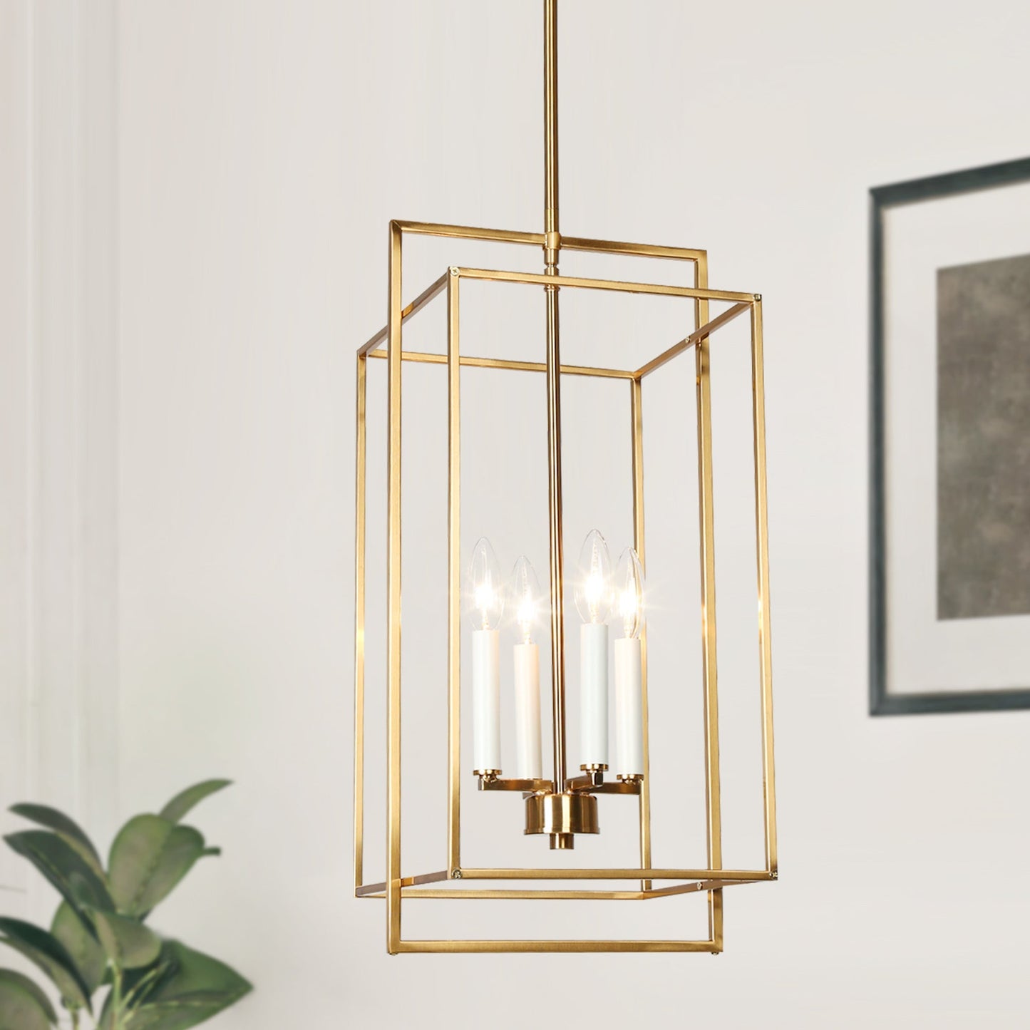 Hoyueren 4-Light Mini Brass Chandelier