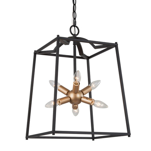 6-Light Square Sputnik Chandeliers - Belles Lighting