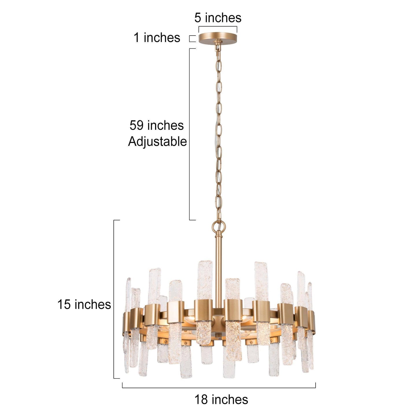 Tethysia 6-Light Small Gold Chandelier