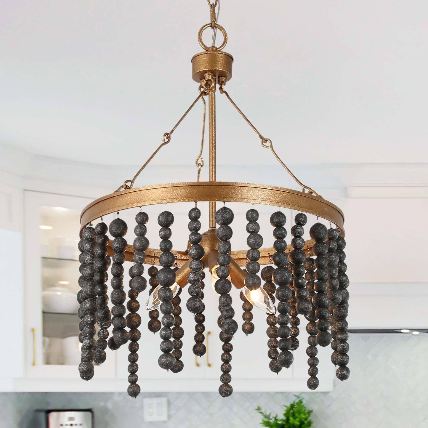 Rutilar 3-Light Small Gold Chandelier