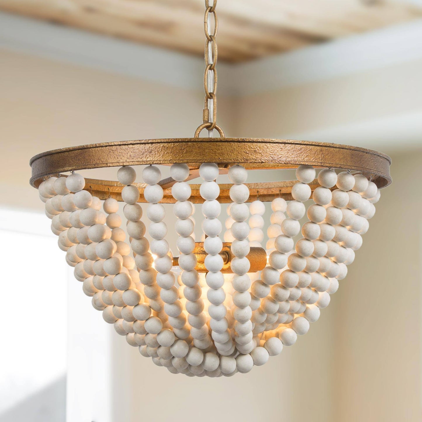 Nymphaea 3-Light Small Gold Chandelier