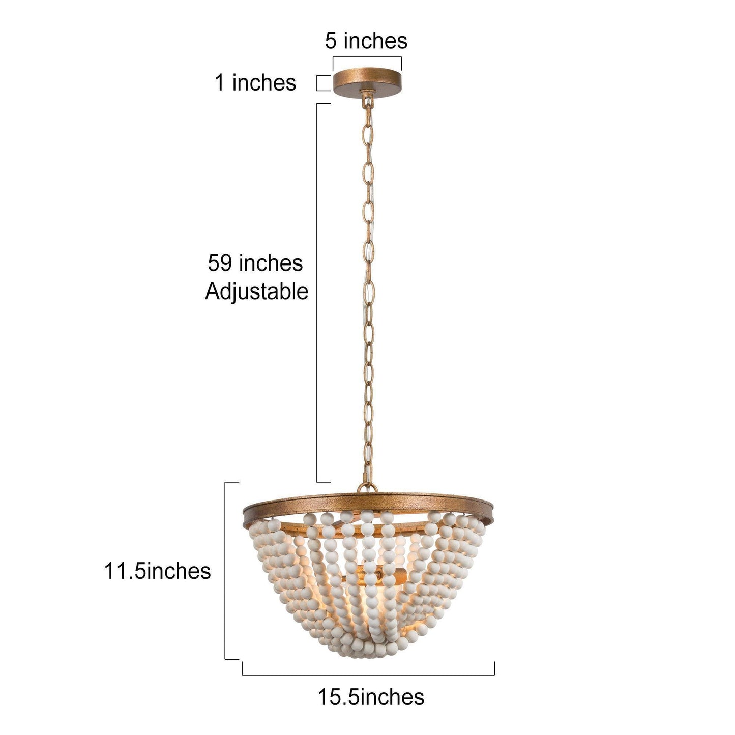 Nymphaea 3-Light Small Gold Chandelier