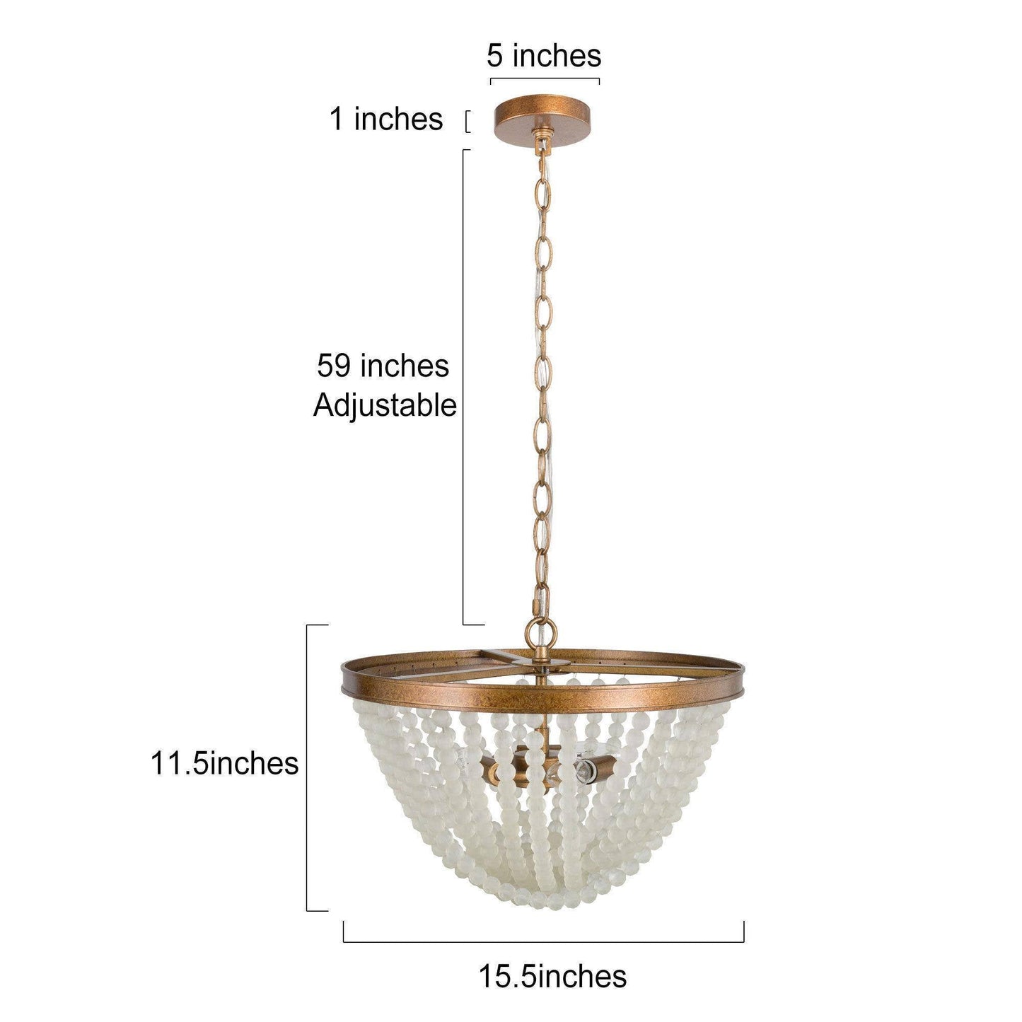 Nymphaea 3-Light Small Gold Crystal Chandelier