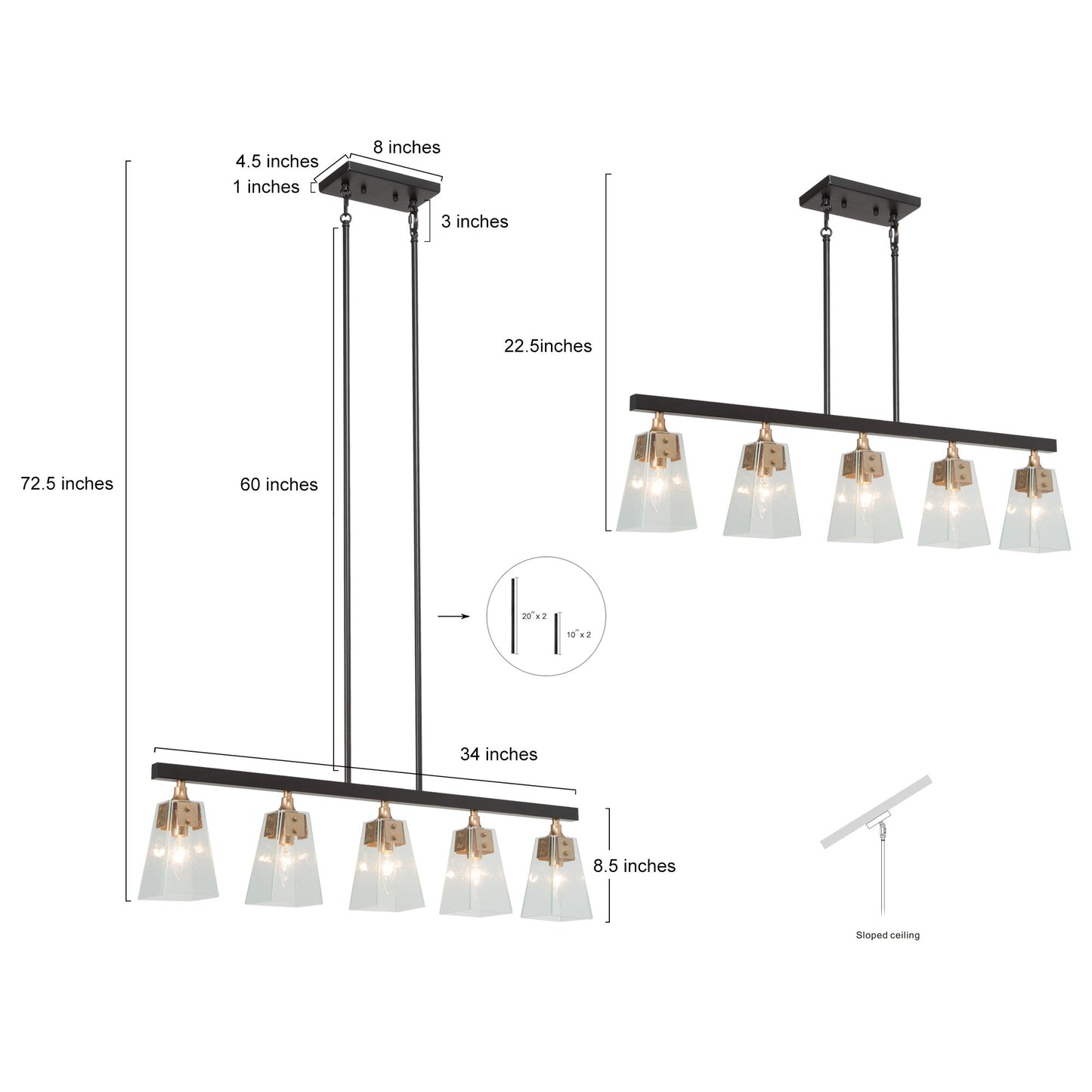 Dendrophylax 5-Light Oversized Black Chandelier