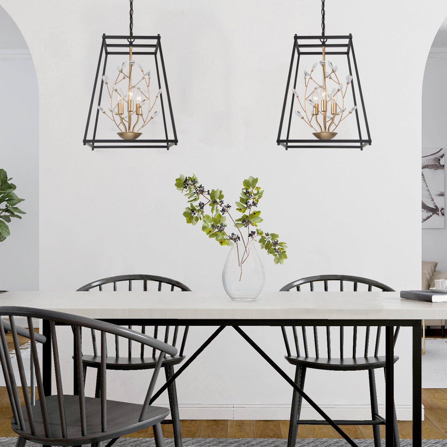 Rekorderlig 3-Light Small Black Chandelier