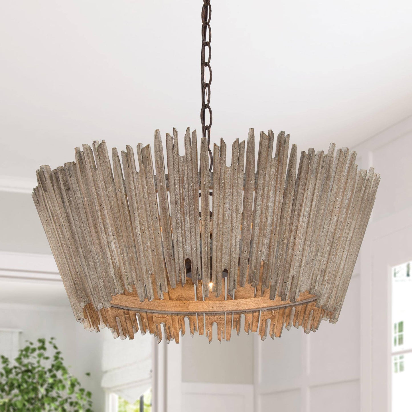 Agricsdle 3-Light Small Wood Chandelier