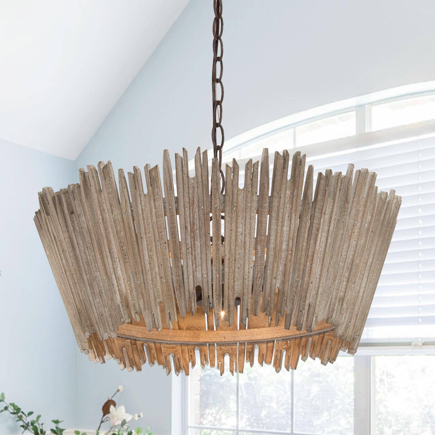 Agricsdle 3-Light Small Wood Chandelier