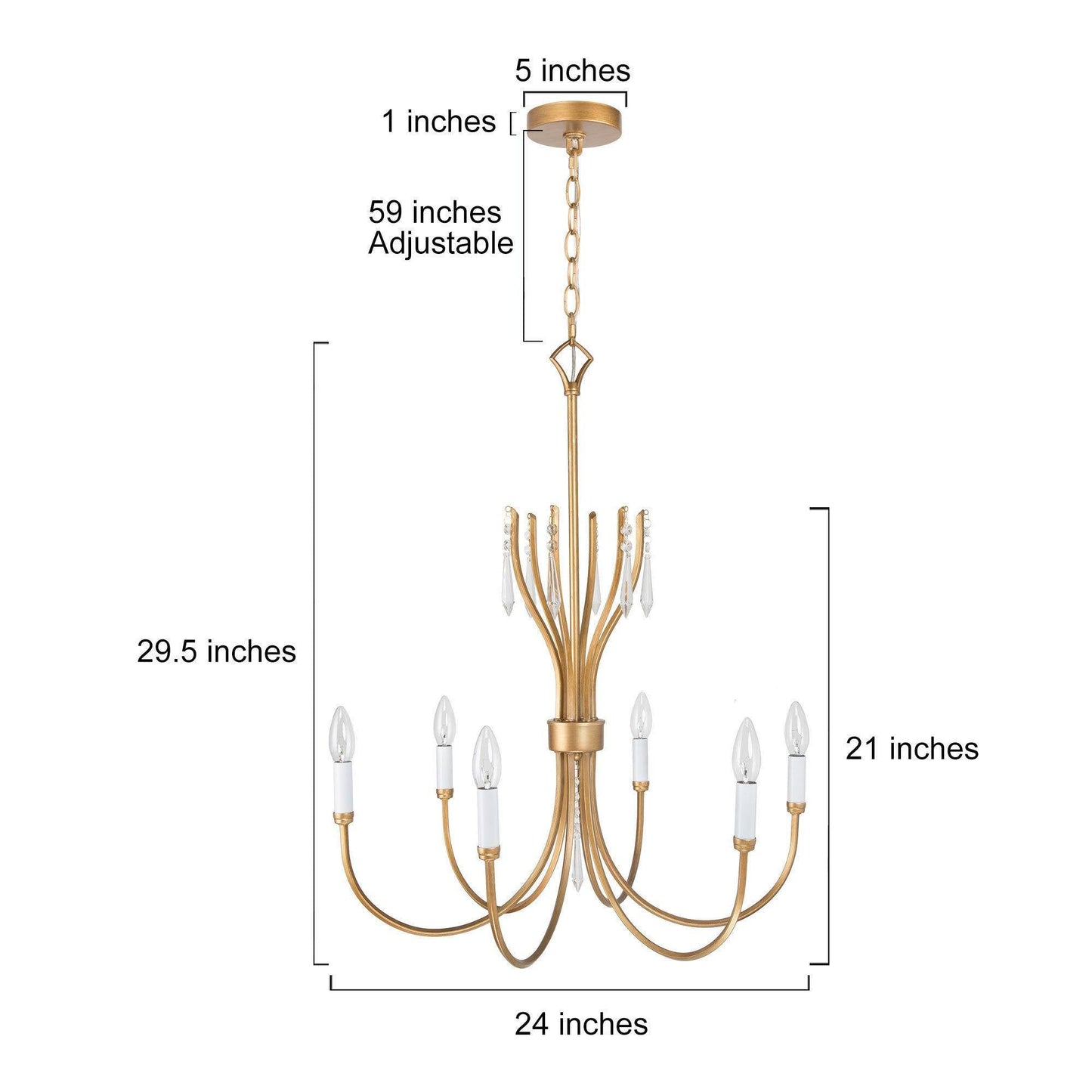 Eclinataric 6-Light Medium Gold Chandelier