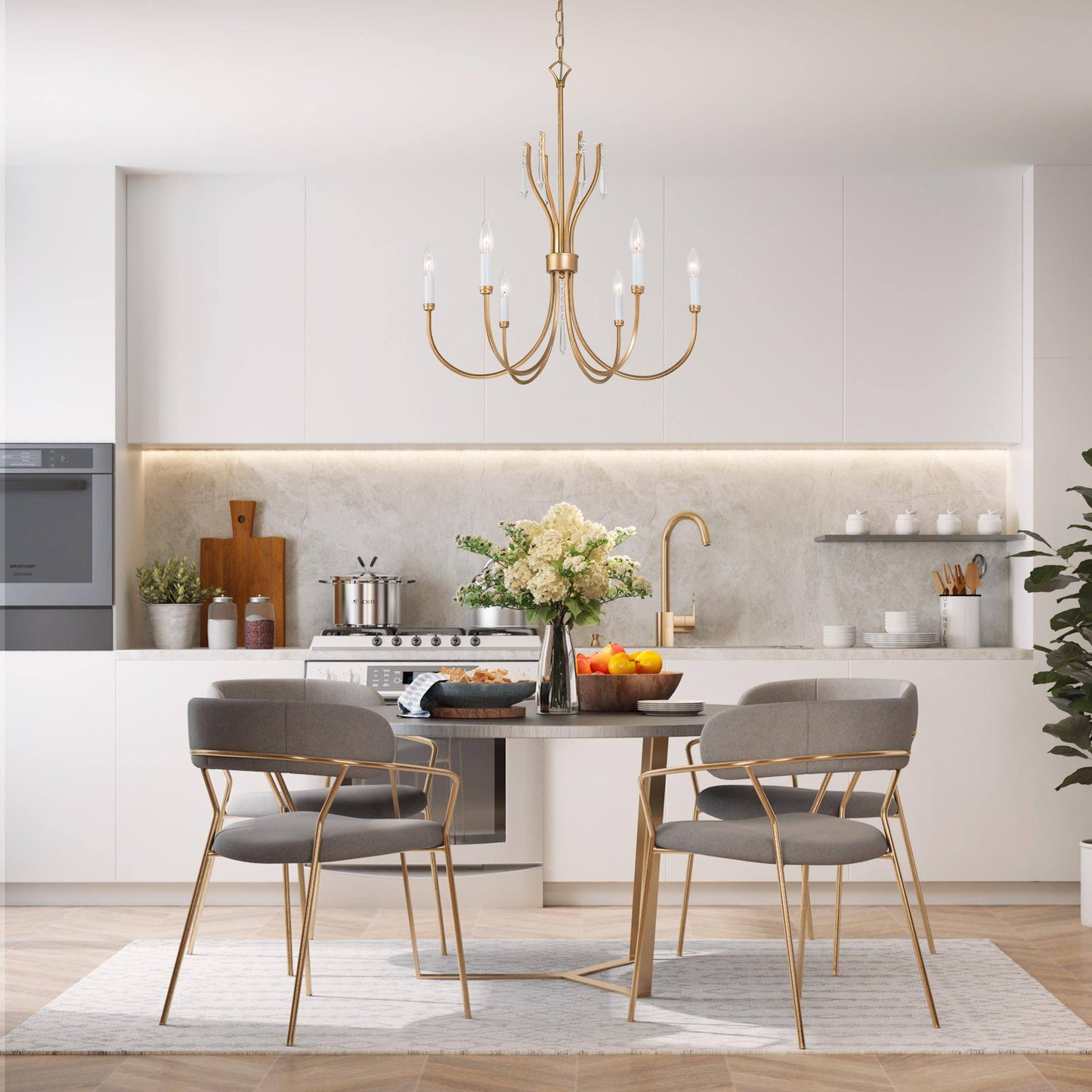 Eclinataric 6-Light Medium Gold Chandelier