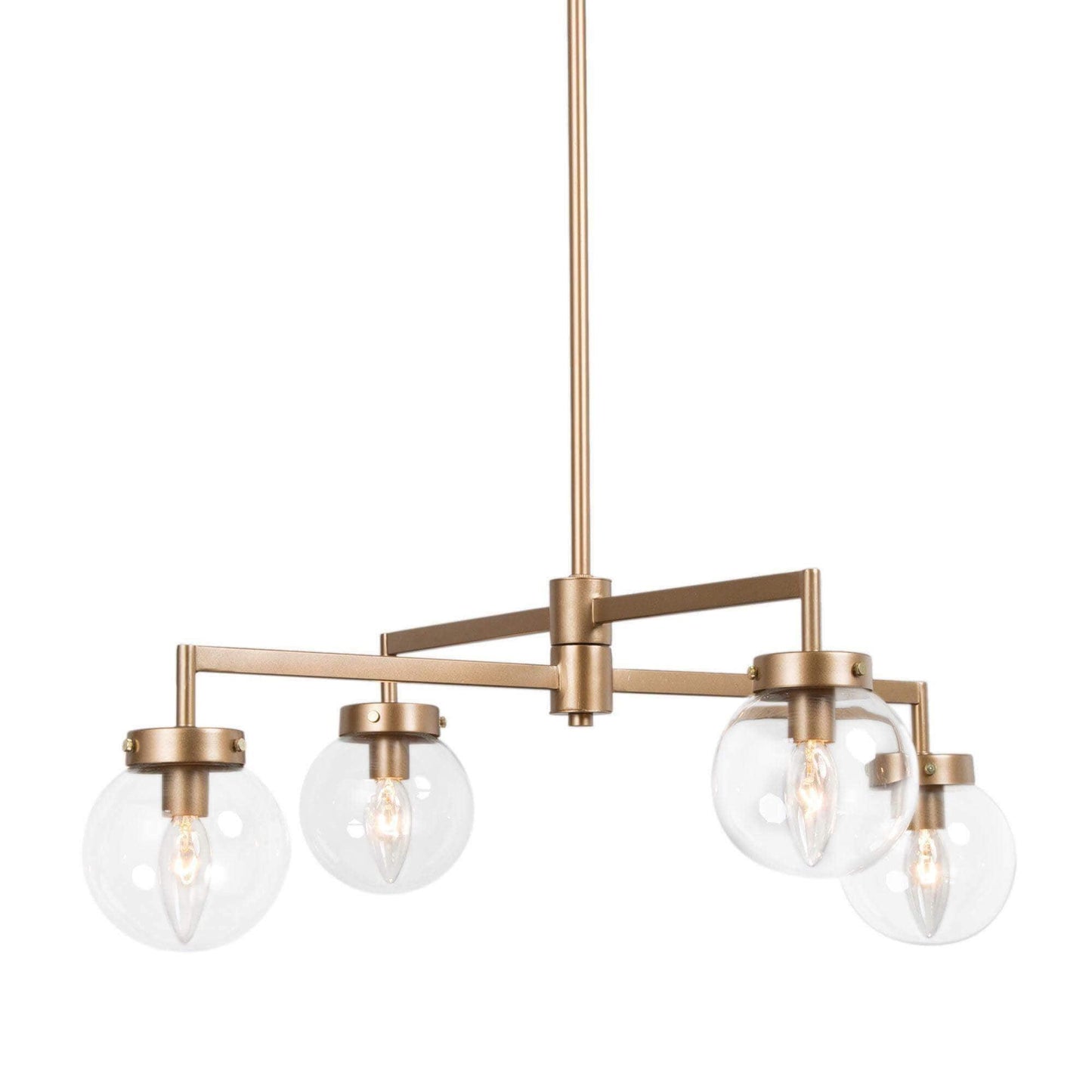 4-Light Modern Gold Globe Glass Chandeliers - Belles Lighting