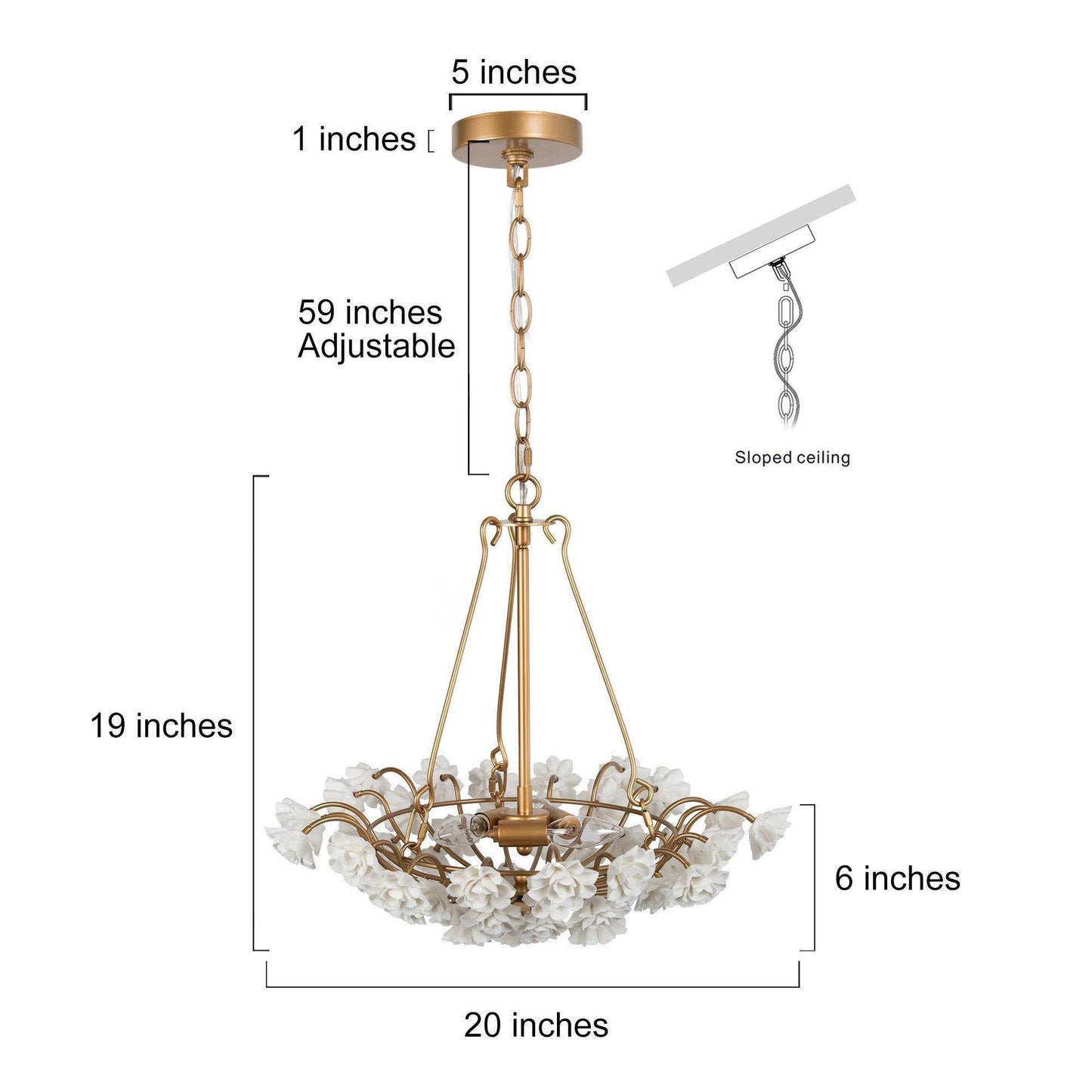 Arianiser 3-Light Small Gold Chandelier