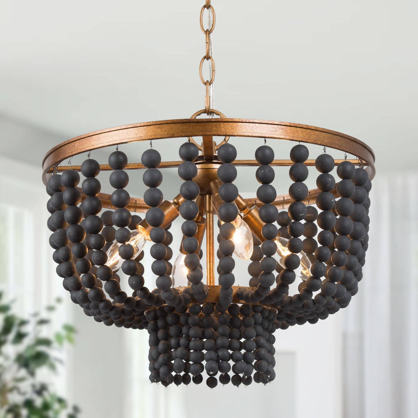 Cassandralic 4-Light Small Black Chandelier