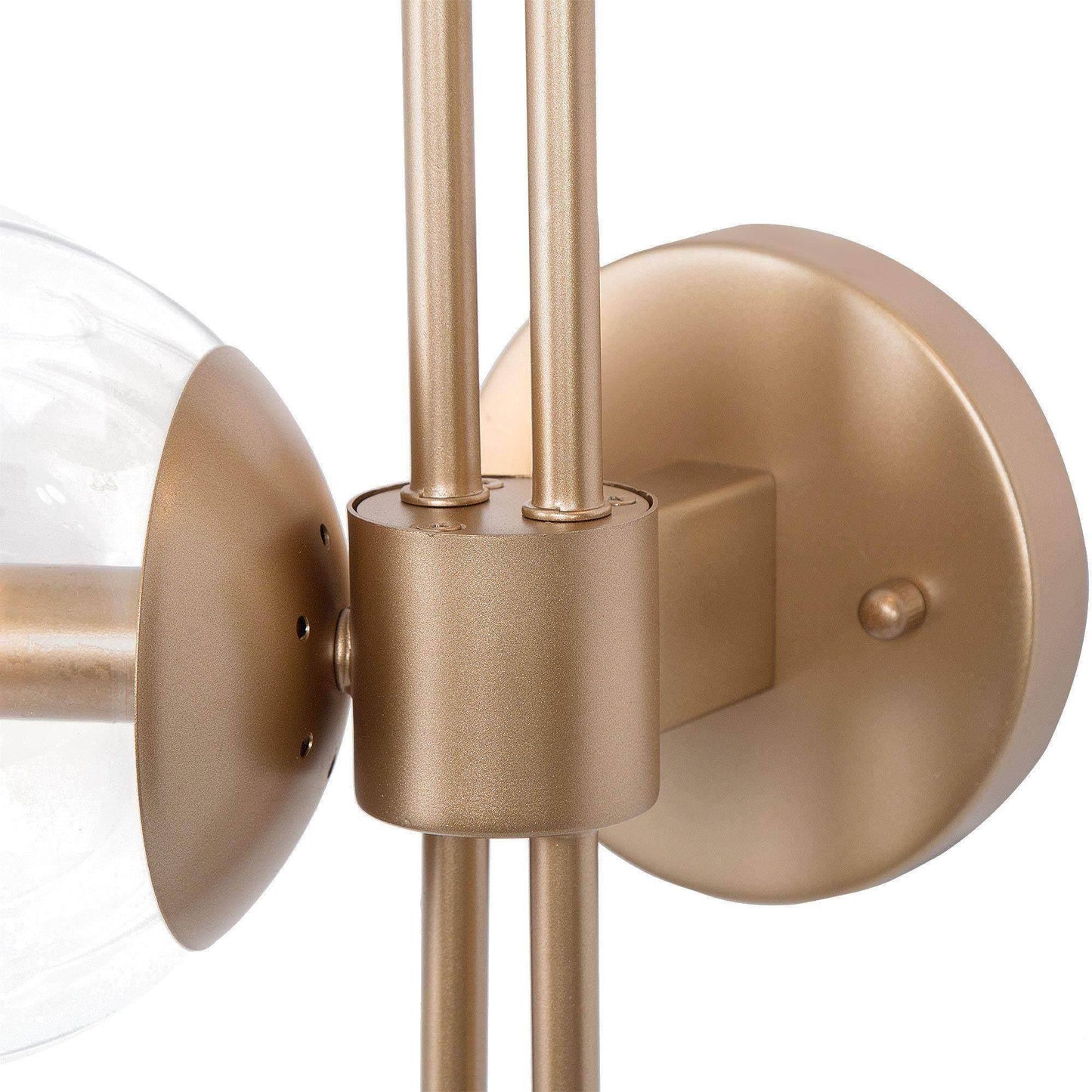 Memminger 3-Light Gold Wallchiere Globe-Glass Wall Sconces