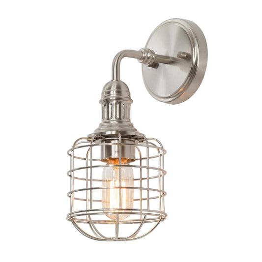 Tomatillo 1-Light Industrial Nickel Cage Wall Sconces