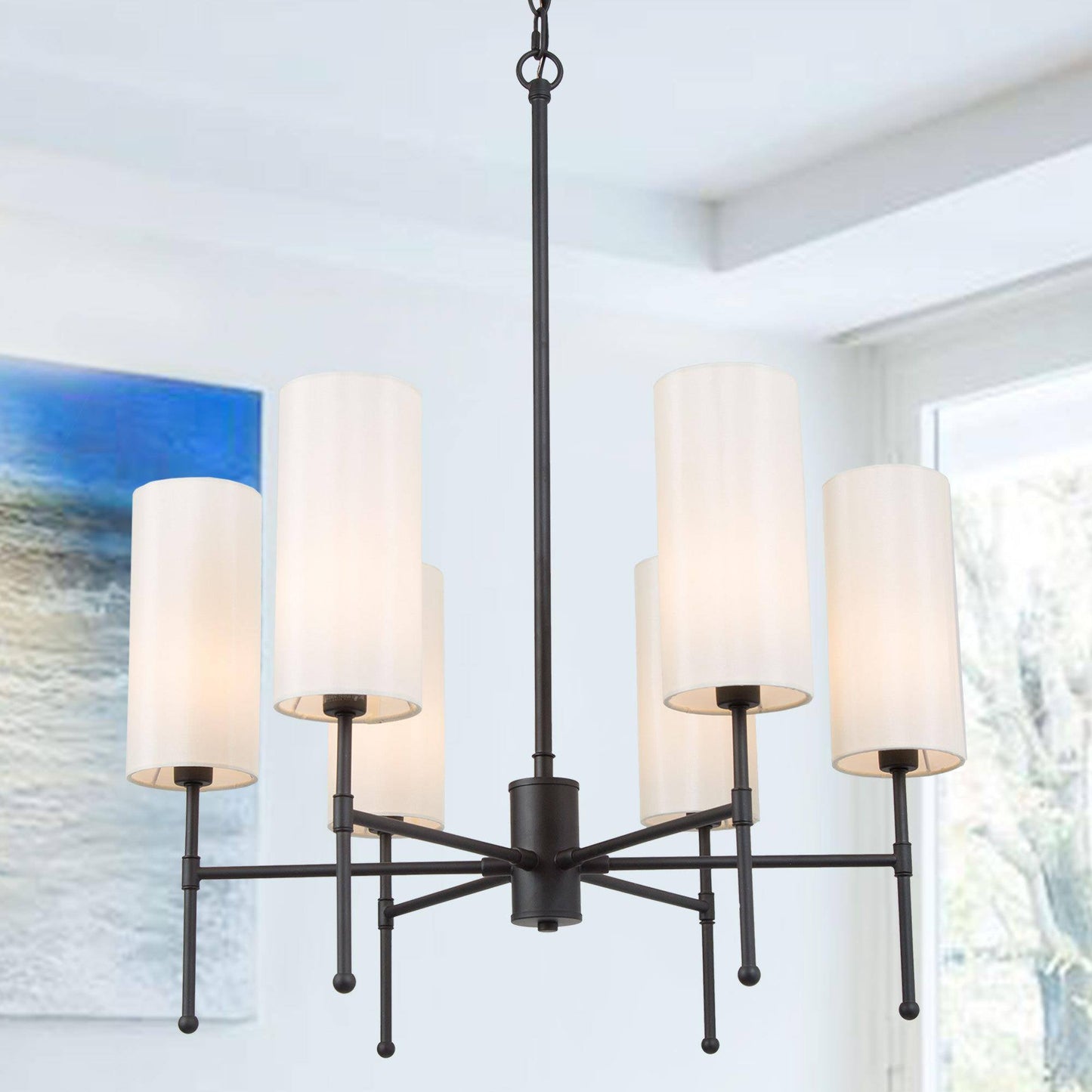 Leptogorgia 6-Light Medium Black Chandelier