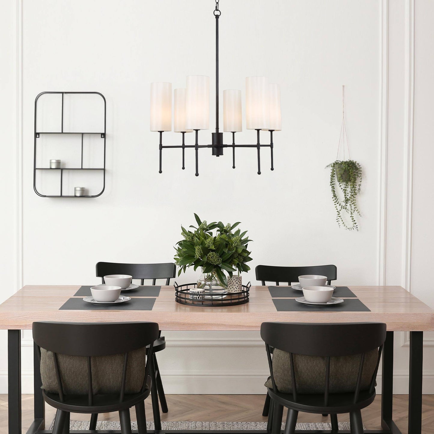 Leptogorgia 6-Light Medium Black Chandelier