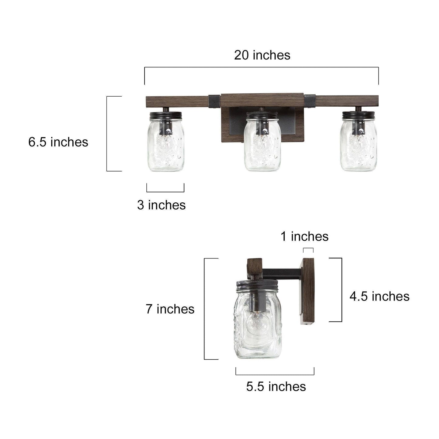 Amthyis 3-Light Rust Vanity Light