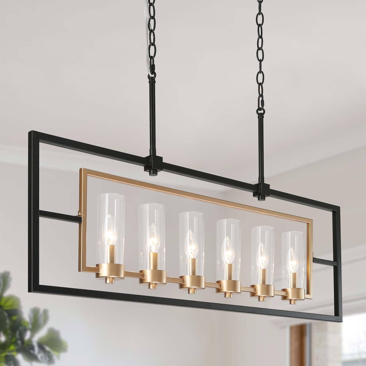 Nymphaea 6-Light Oversized Black Chandelier