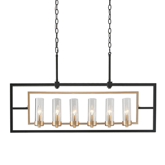 Nymphaea 6-Light Oversized Black Chandelier