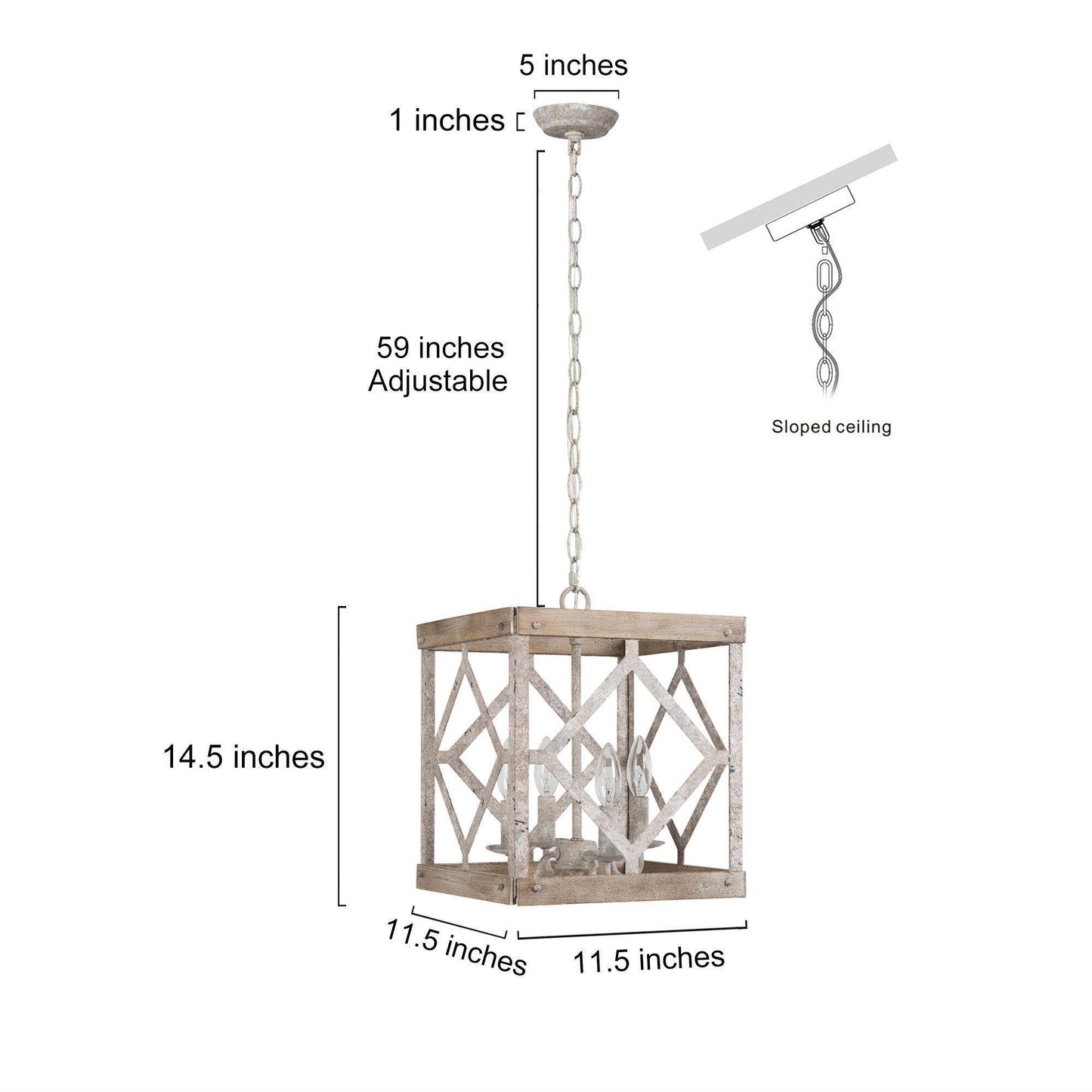 Ellirazani 4-Light Mini Wood Chandelier