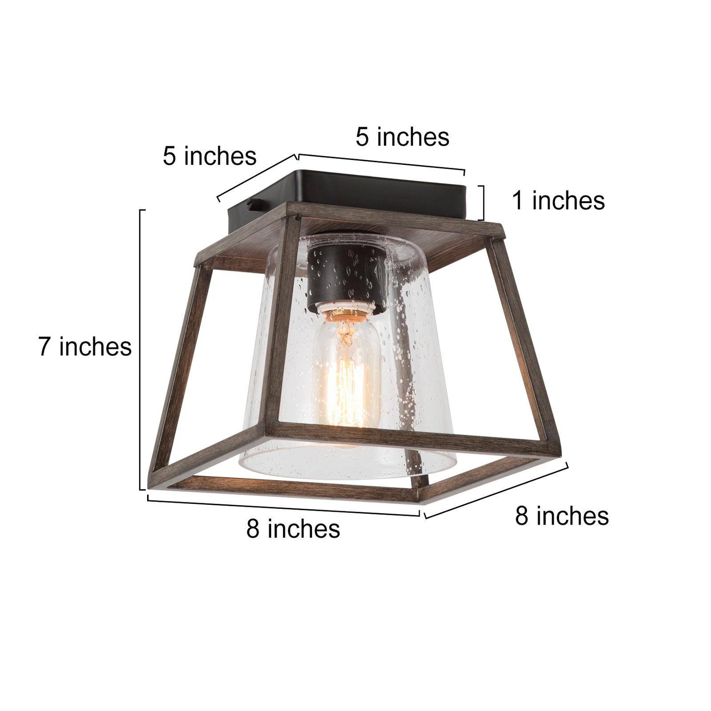 Greononess 1-Light Mini Black Flush-Mount Light