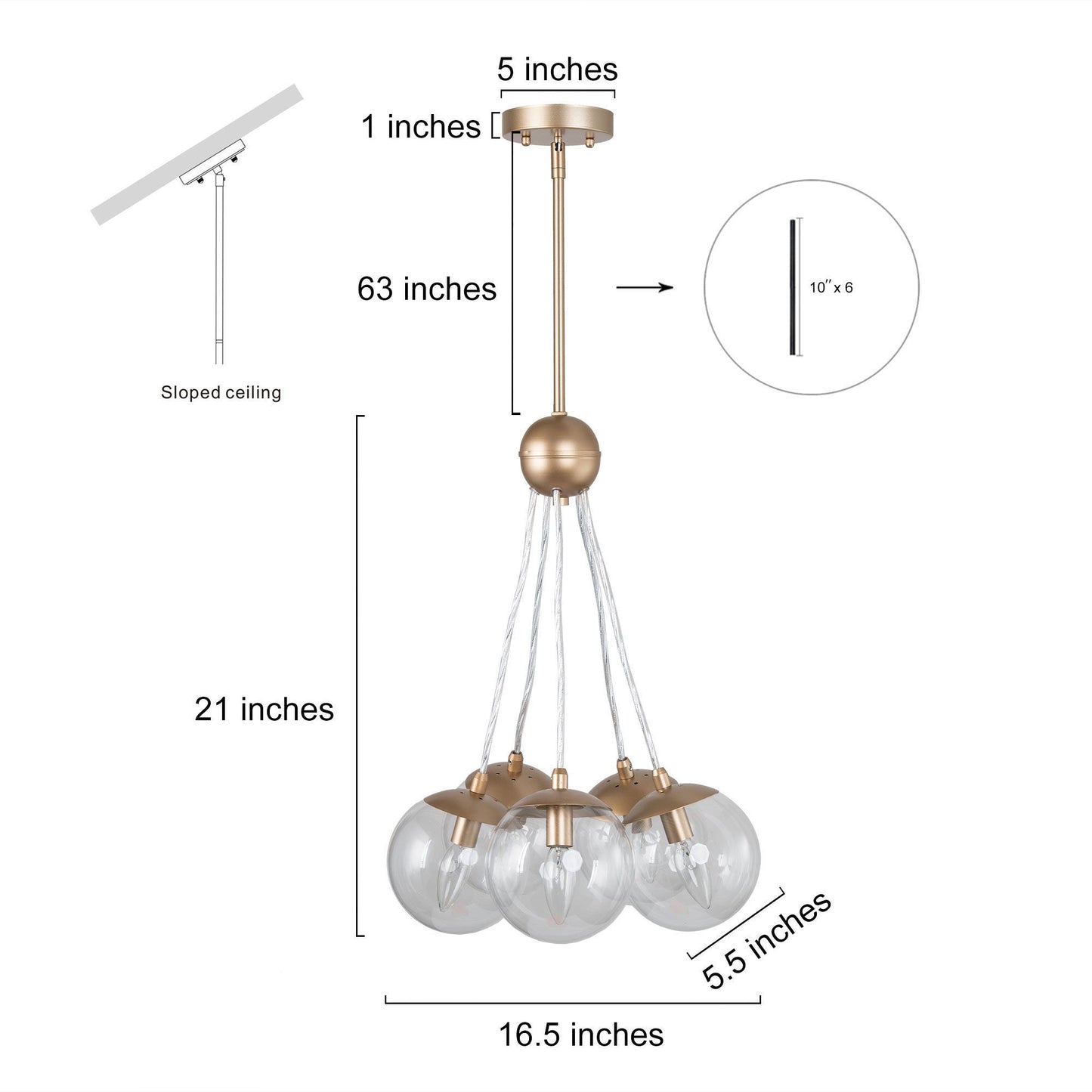 Serenitee 5-Light Small Gold Chandelier