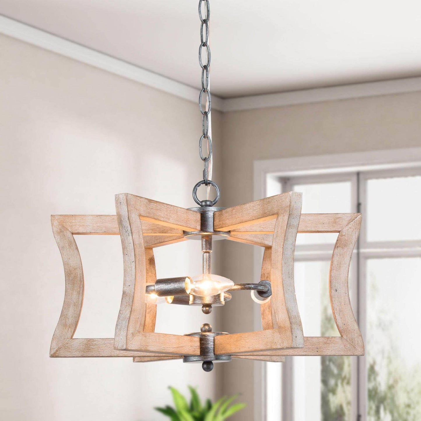 Moracullars 3-Light Small Wood Chandelier