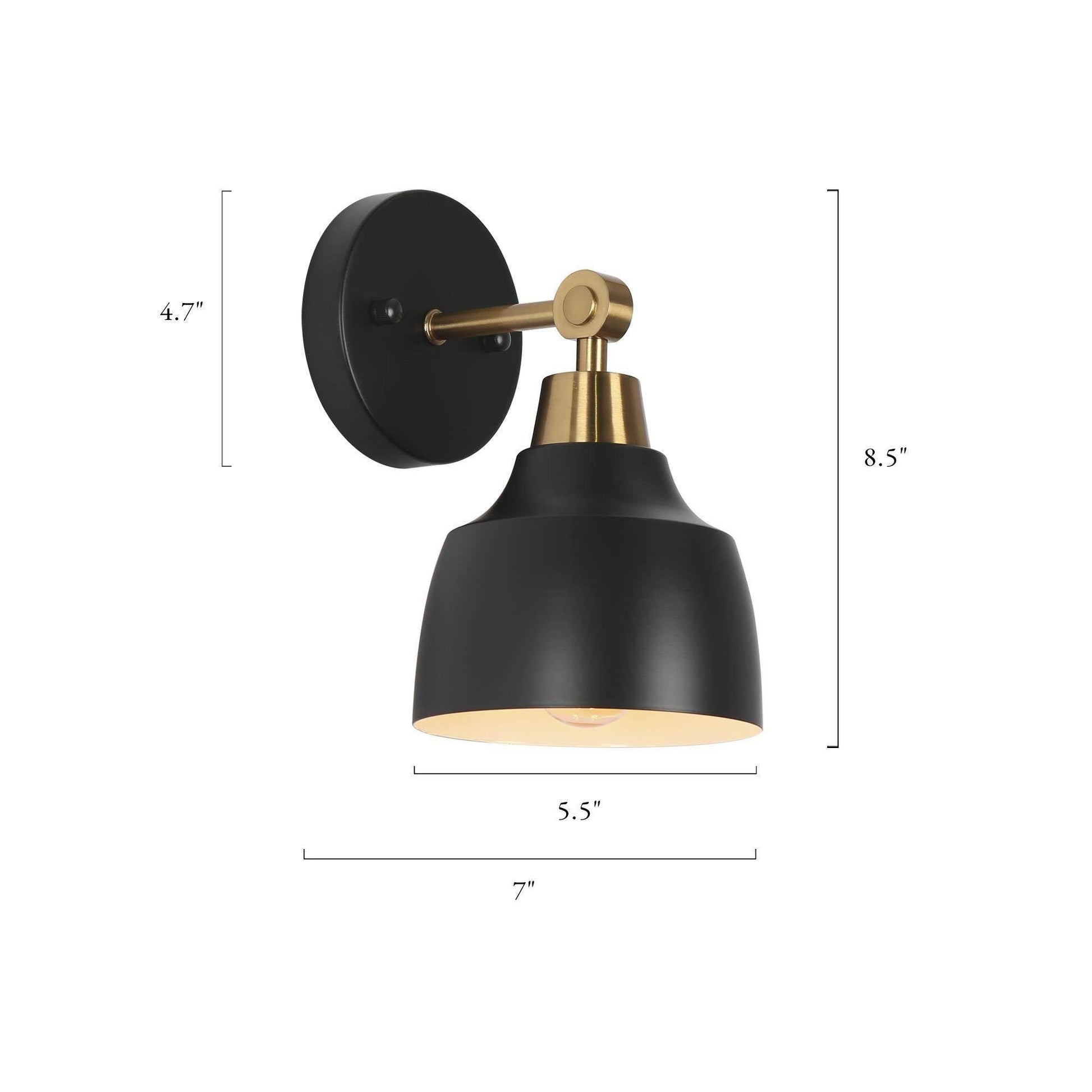 Hyelducc 1-Light Black and Brass Vanity Light