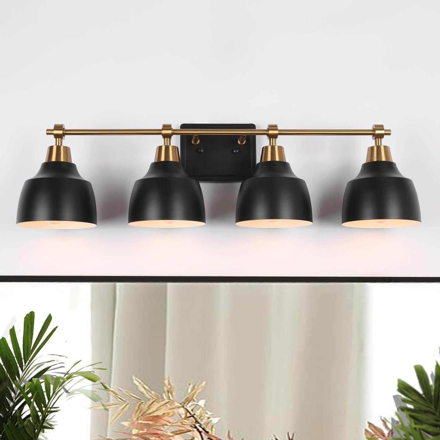 Hyelducc 4-Light Black and Brass Vanity Light