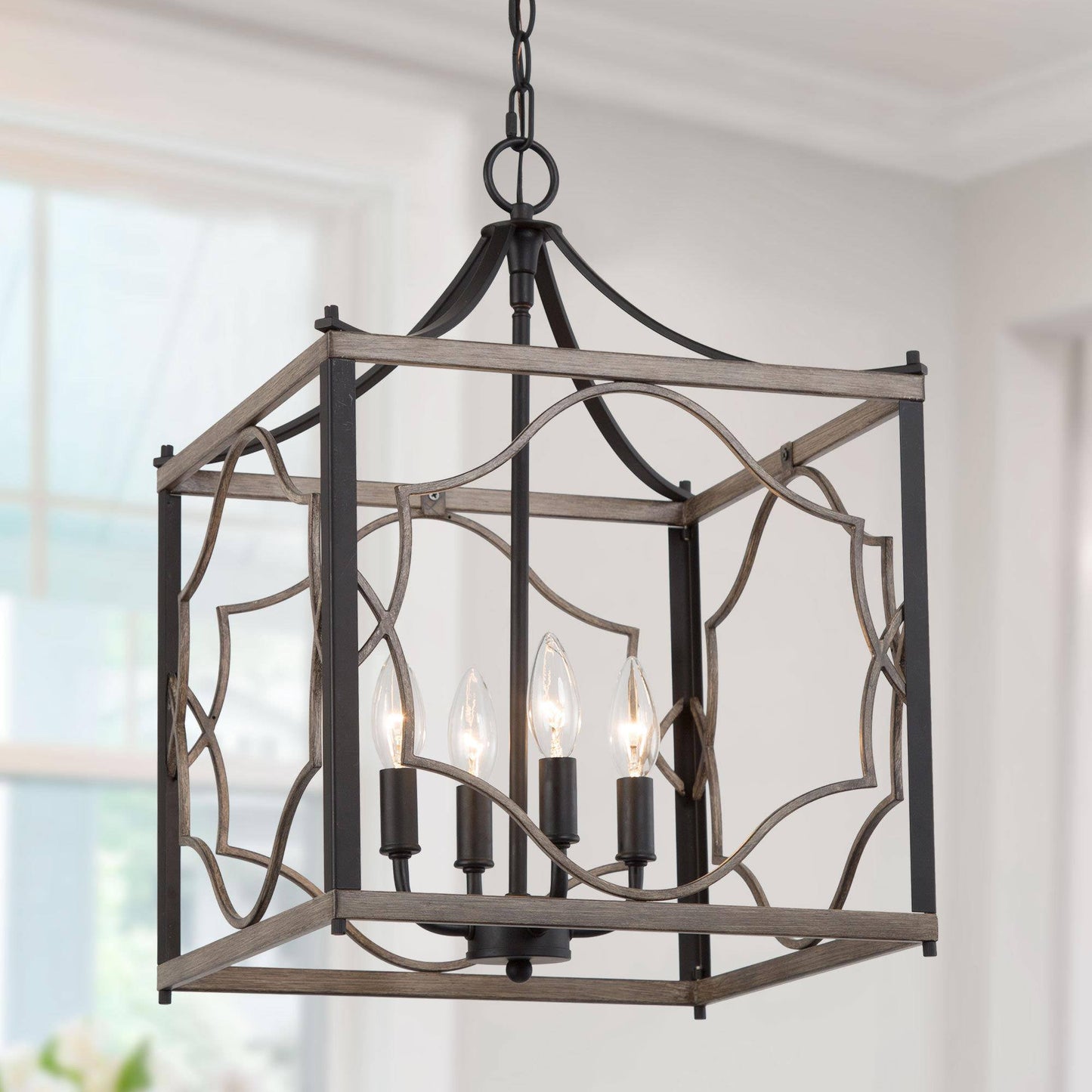 Paeonia 4-Light Small Black Chandelier