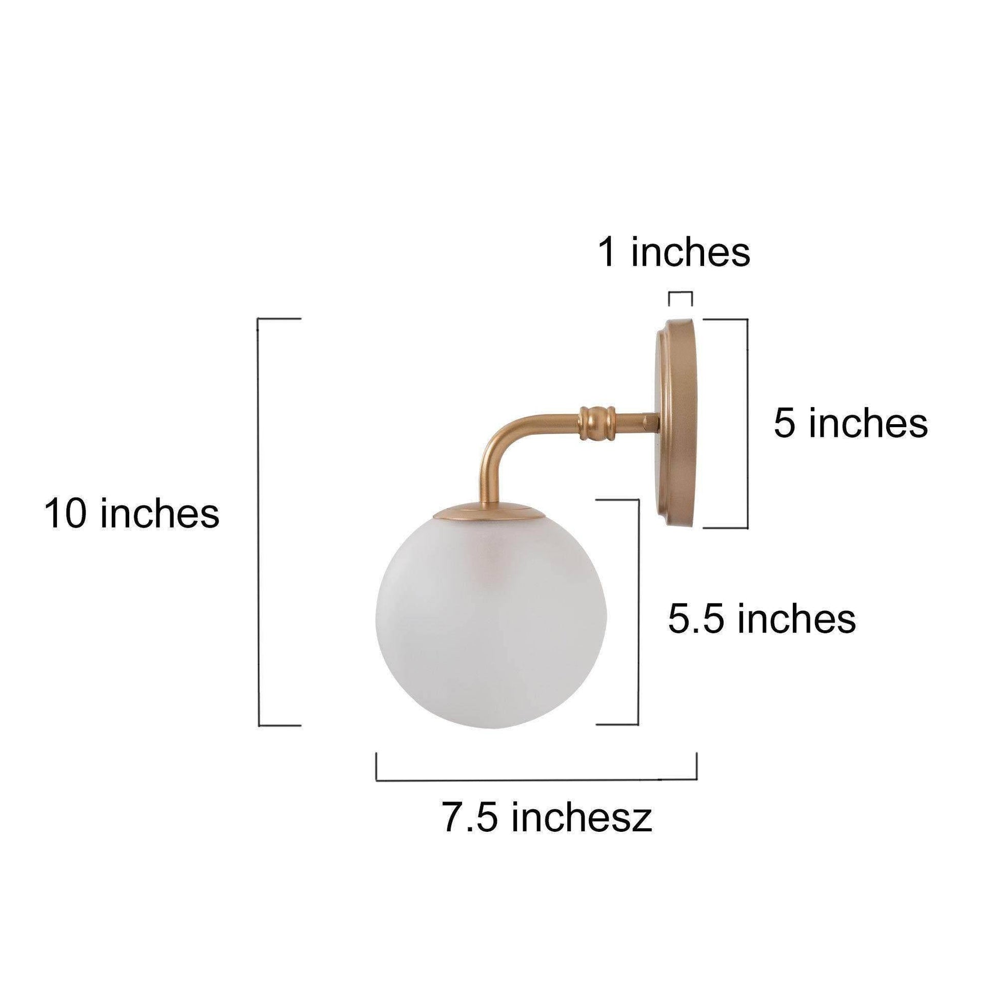 Thalictrum 1-Light Modern Gold Globe Frosted-Glass Wall Sconces