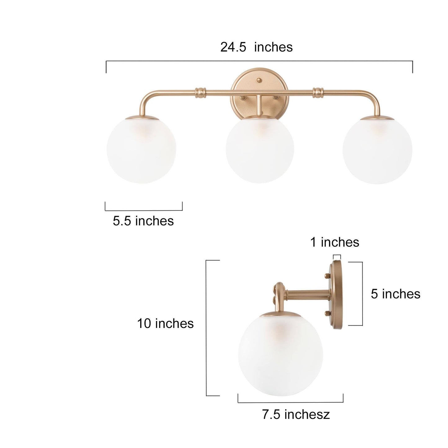 Thalictrum 3-Light Gold Vanity Light