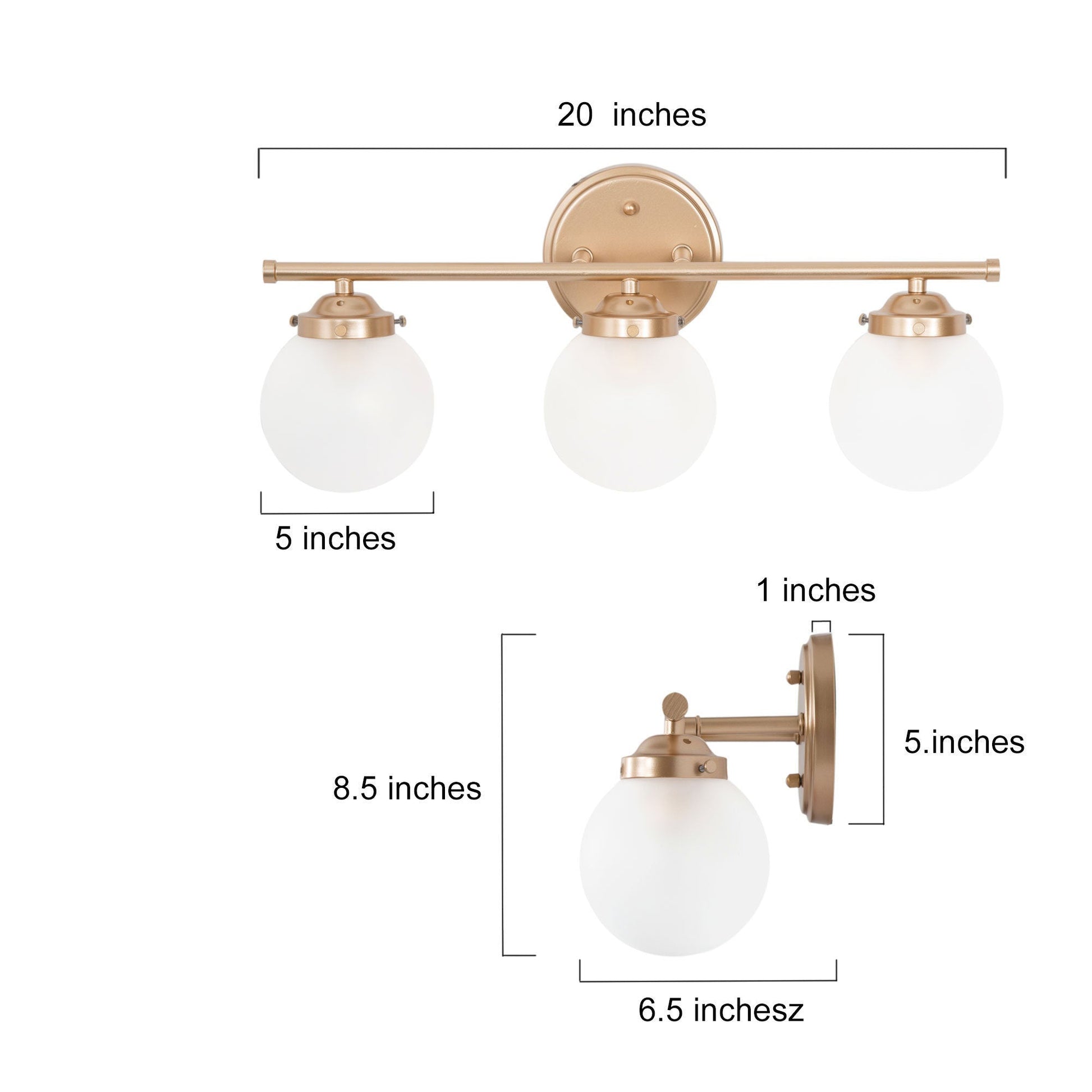 Radishes 3-Light Gold Vanity Light