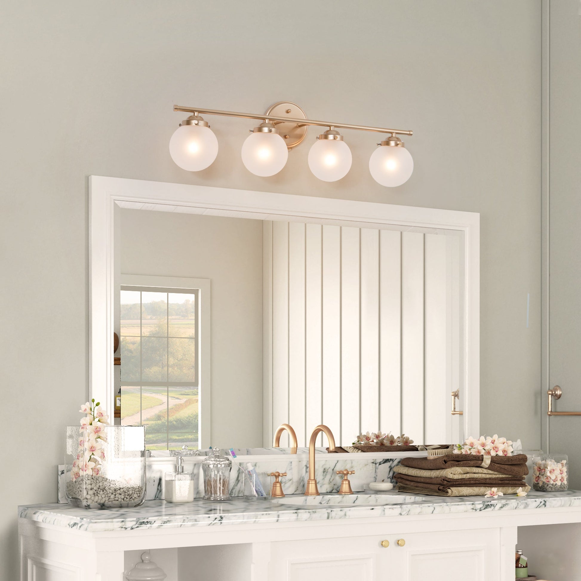 Radishes 4-Light Gold Vanity Light