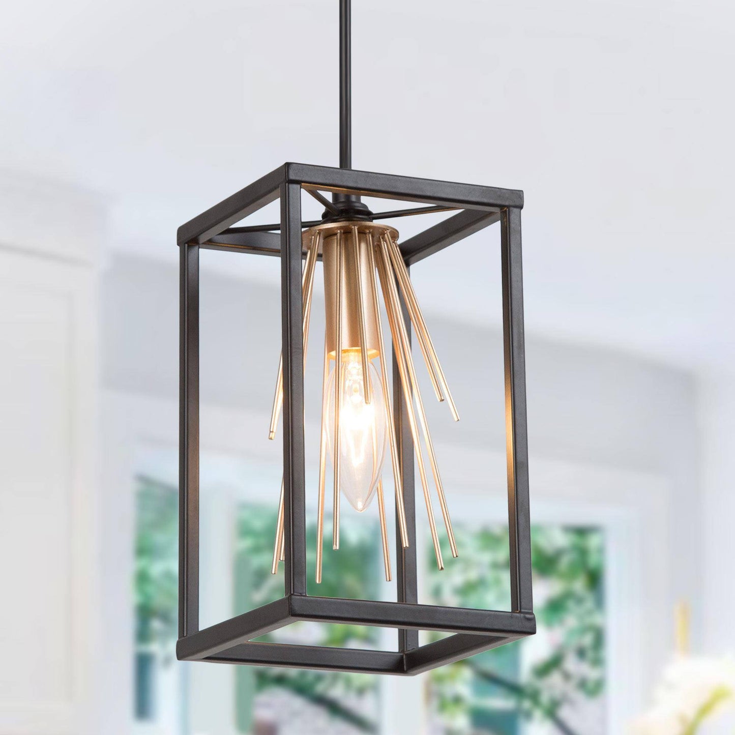 Hengrava 1-Light Mini Black Modern Pendant Light Fixtures