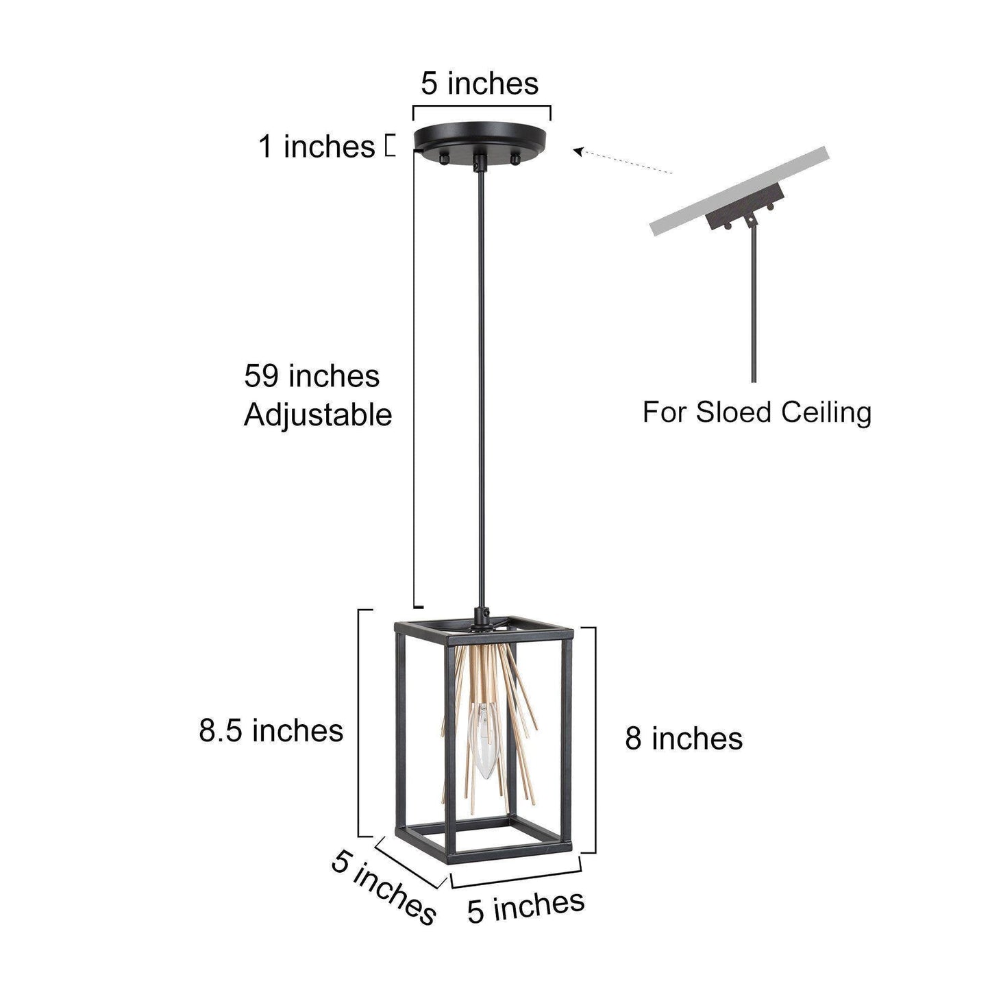 Hengrava 1-Light Mini Black Modern Pendant Light Fixtures