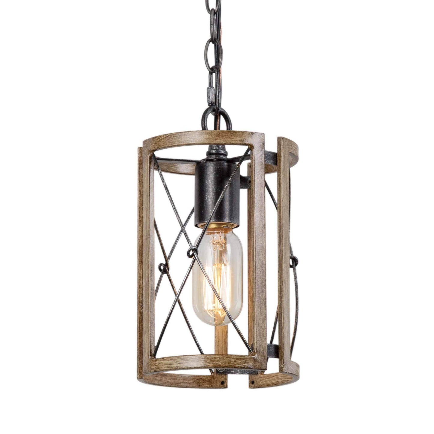 1-Light Modern Farmhouse Metal Pendant Light - Belles Lighting