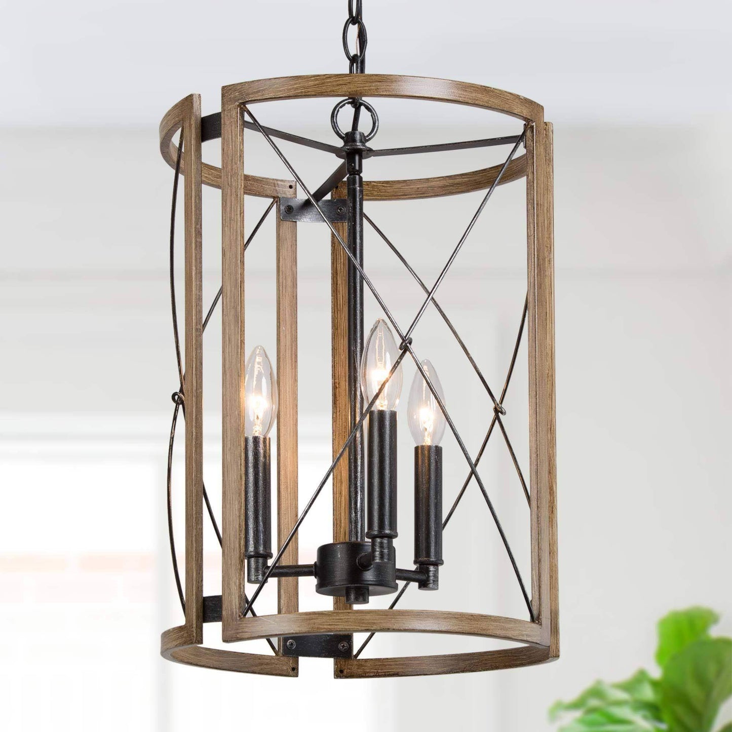 Muffsangh 3-Light Mini Wood Chandelier