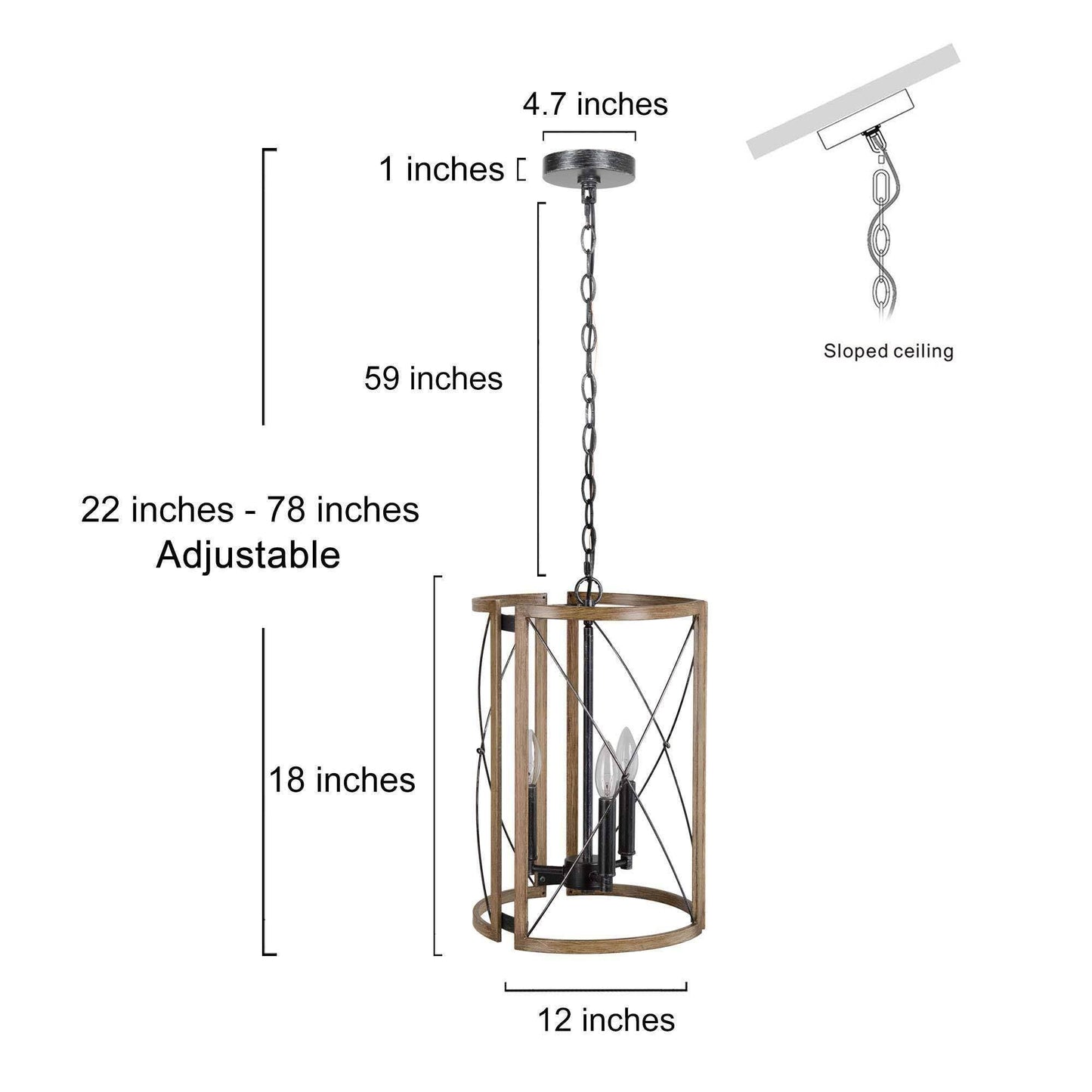 Muffsangh 3-Light Mini Wood Chandelier