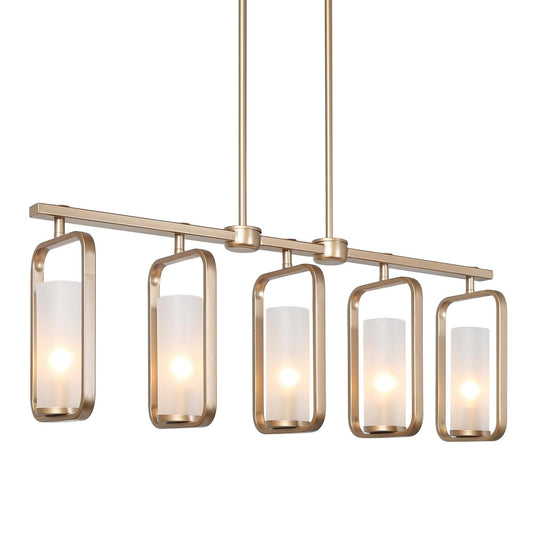 Xylinthia 5-Light 29.5-in Gold Modern Linear Kitchen Island Light