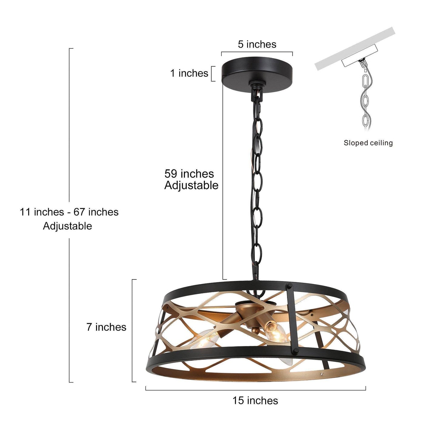 Transylvania 3-Light Small Black Chandelier