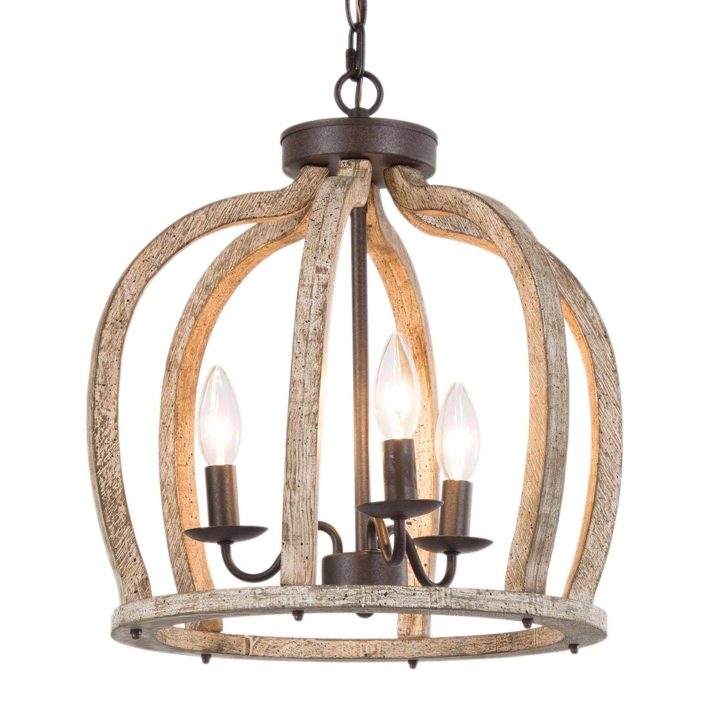 Alderfell 3-Light Small Wood Chandelier