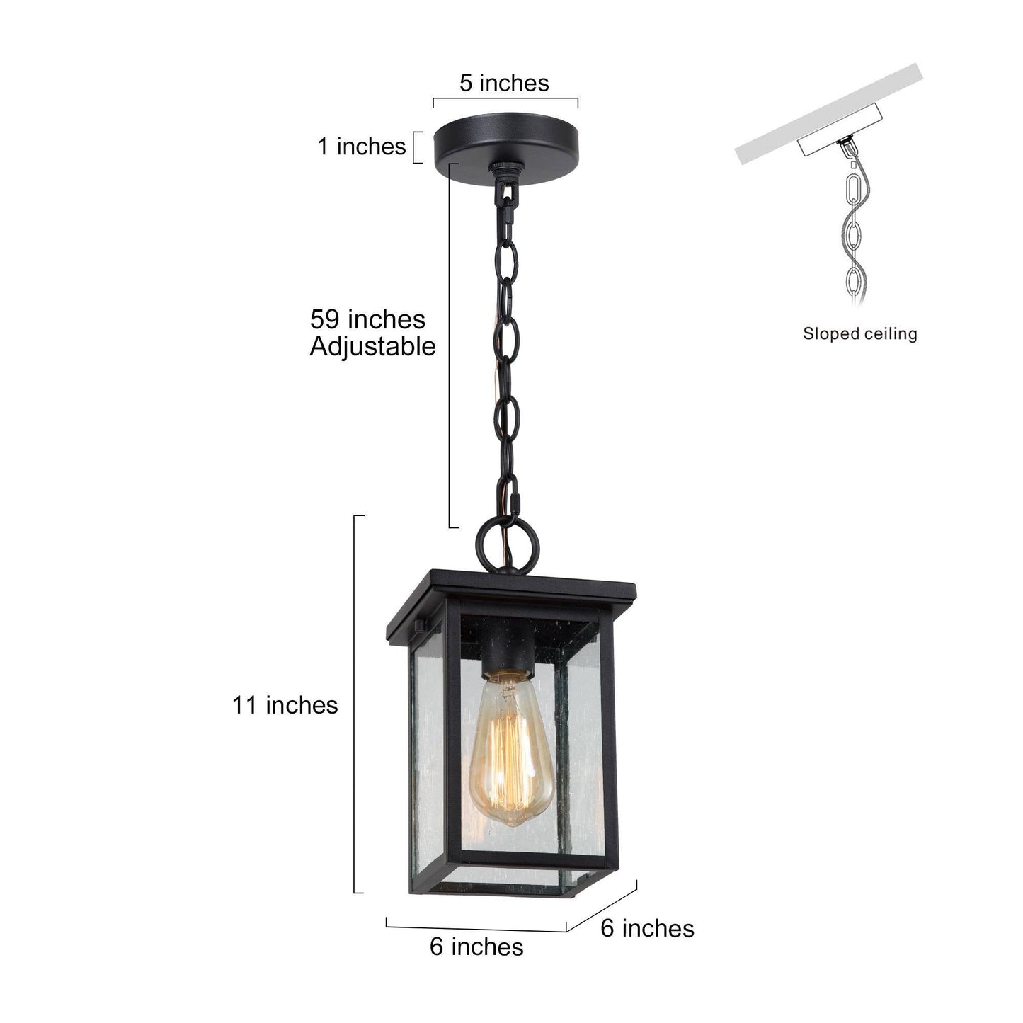 Mesonoxian 1-Light Mini Black Outdoor Pendant Light