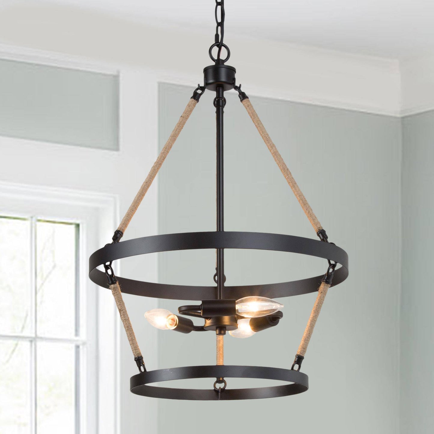 Claunifer 3-Light Small Black Chandelier