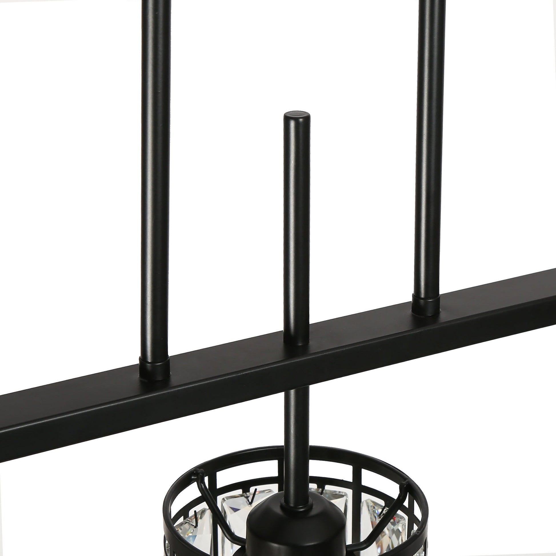 Chispa 5-Light 45-in Black Modern Linear Crystal Kitchen Island Light