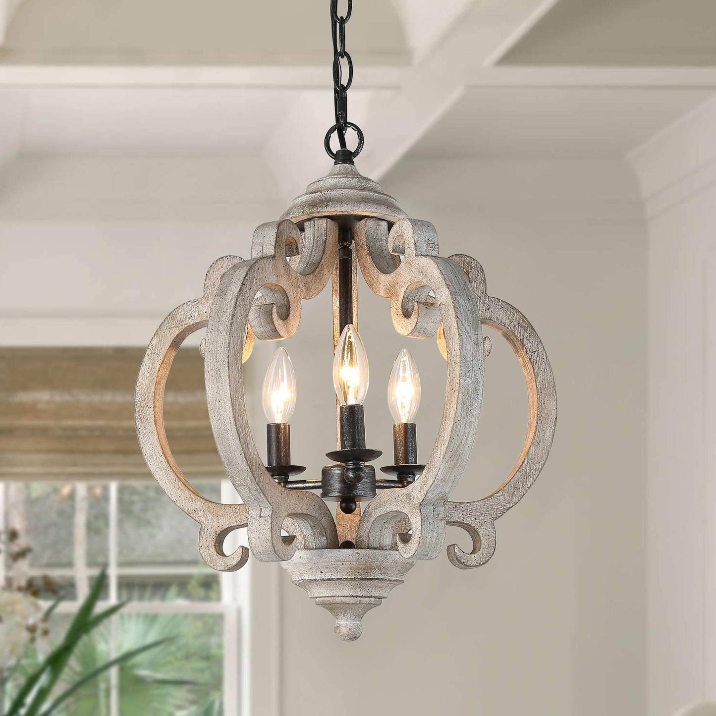 Euexia 3-Light Small Wood  Chandelier