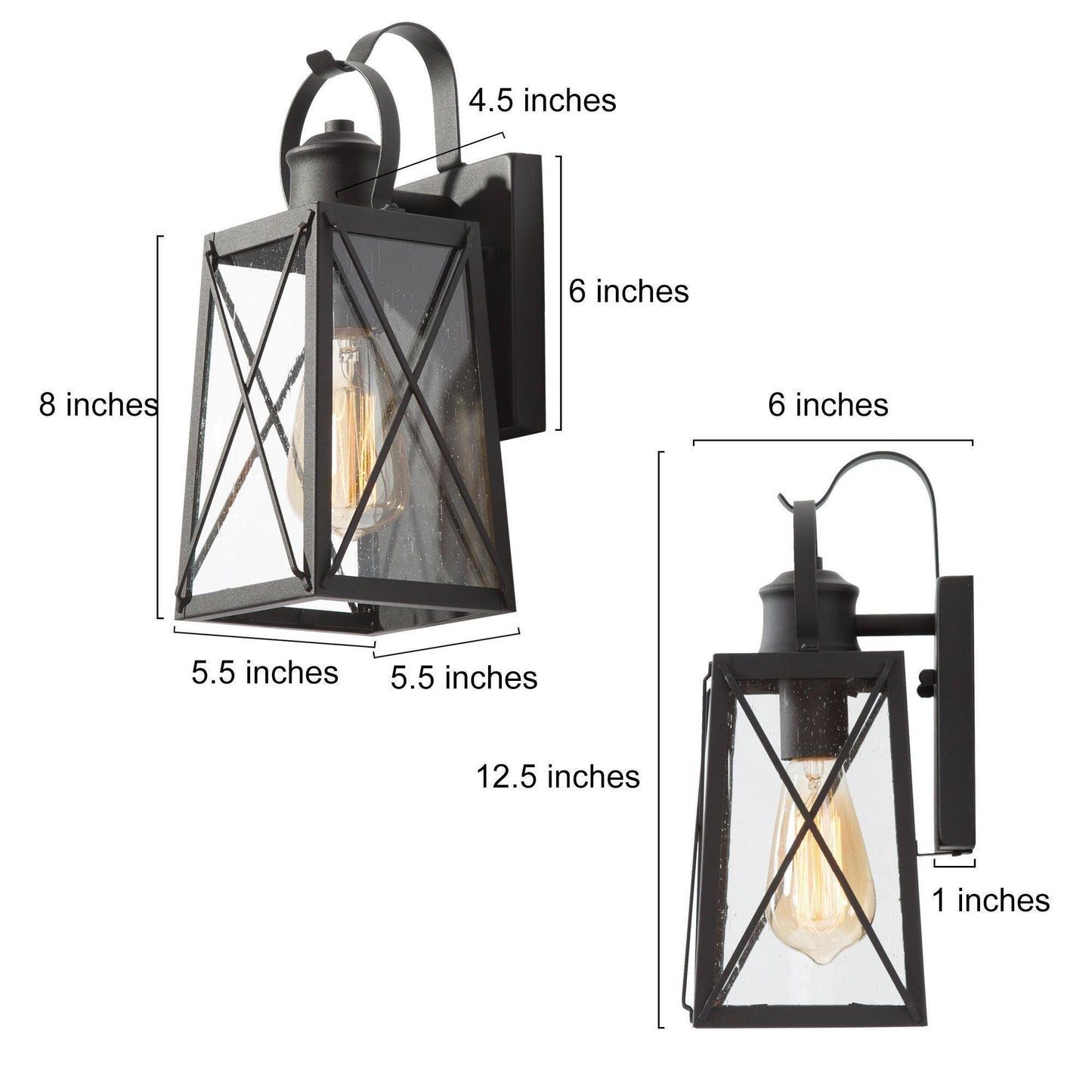 Pachypoda 12.5"H 1-Light Black Outdoor Wall Light Set of 2